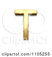 Poster, Art Print Of 3d Gold Capital Letter T
