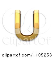 3d Gold Capital Letter U Clipart Royalty Free Vector Illustration