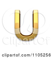 Poster, Art Print Of 3d Gold Capital Letter U