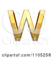 Poster, Art Print Of 3d Gold Capital Letter W