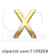 3d Gold Capital Letter X Clipart Royalty Free Vector Illustration