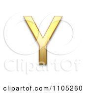 Poster, Art Print Of 3d Gold Capital Letter Y
