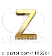 3d Gold Capital Letter Z Clipart Royalty Free Vector Illustration