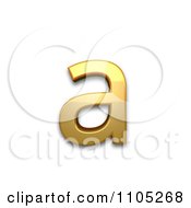 3d Gold Small Letter A Clipart Royalty Free Vector Illustration