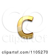 3d Gold Small Letter C Clipart Royalty Free Vector Illustration