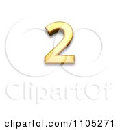 3d Gold Superscript Two Clipart Royalty Free Vector Illustration
