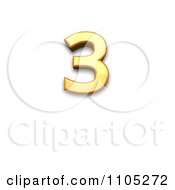 3d Gold Superscript Three Clipart Royalty Free Vector Illustration