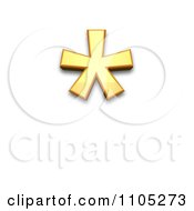 3d Gold Asterisk Clipart Royalty Free Vector Illustration