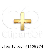 3d Gold Plus Sign Clipart Royalty Free Vector Illustration