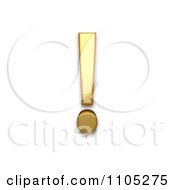 Poster, Art Print Of 3d Gold Exclamation Mark