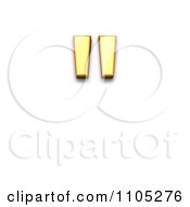 3d Gold Quotation Mark Clipart Royalty Free Vector Illustration