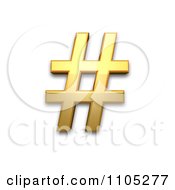 3d Gold Number Sign Clipart Royalty Free Vector Illustration