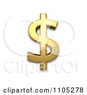 3d Gold Dollar Sign Clipart Royalty Free Vector Illustration