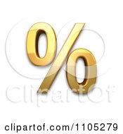 3d Gold Percent Sign Clipart Royalty Free Vector Illustration
