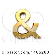 3d Gold Ampersand