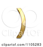 3d Gold Right Parenthesis Clipart Royalty Free Vector Illustration