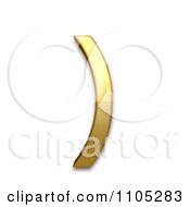 Poster, Art Print Of 3d Gold Right Parenthesis