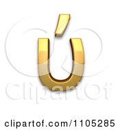 Poster, Art Print Of 3d Gold Greek Small Letter Upsilon With Tonos