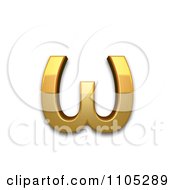 Poster, Art Print Of 3d Gold Greek Small Letter Omega