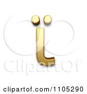 Poster, Art Print Of 3d Gold Greek Small Letter Iota With Dialytika