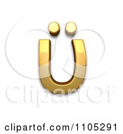 3d Gold Greek Small Letter Upsilon With Dialytika Clipart Royalty Free CGI Illustration