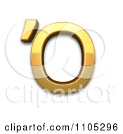 3d Gold Greek Capital Letter Omicron With Tonos Clipart Royalty Free CGI Illustration