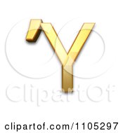 Poster, Art Print Of 3d Gold Greek Capital Letter Upsilon With Tonos