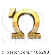 Poster, Art Print Of 3d Gold Greek Capital Letter Omega With Tonos