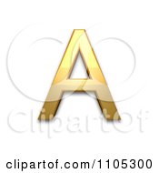 Poster, Art Print Of 3d Gold Greek Capital Letter Alpha