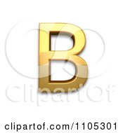 3d Gold Greek Capital Letter Beta Clipart Royalty Free CGI Illustration