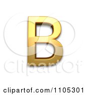 Poster, Art Print Of 3d Gold Greek Capital Letter Beta