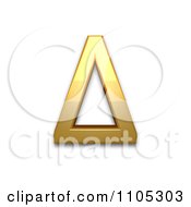 3d Gold Greek Capital Letter Delta Clipart Royalty Free CGI Illustration