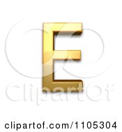 3d Gold Greek Capital Letter Epsilon Clipart Royalty Free CGI Illustration