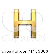 3d Gold Greek Capital Letter Eta Clipart Royalty Free CGI Illustration