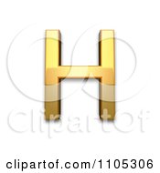 Poster, Art Print Of 3d Gold Greek Capital Letter Eta