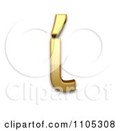 3d Gold Greek Small Letter Iota With Tonos Clipart Royalty Free CGI Illustration