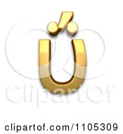 Poster, Art Print Of 3d Gold Greek Small Letter Upsilon With Dialytika And Tonos