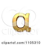 3d Gold Greek Small Letter Alpha Clipart Royalty Free CGI Illustration