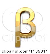 3d Gold Greek Small Letter Beta Clipart Royalty Free CGI Illustration by Leo Blanchette