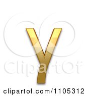 3d Gold Greek Small Letter Gamma Clipart Royalty Free CGI Illustration