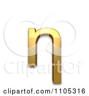 3d Gold Greek Small Letter Eta Clipart Royalty Free CGI Illustration