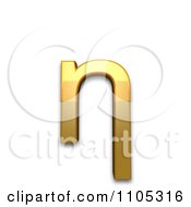 Poster, Art Print Of 3d Gold Greek Small Letter Eta