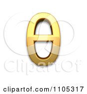 3d Gold Greek Small Letter Theta Clipart Royalty Free CGI Illustration