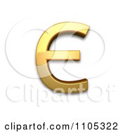 3d Gold Cyrillic Capital Letter Ukrainian Ie Clipart Royalty Free CGI Illustration