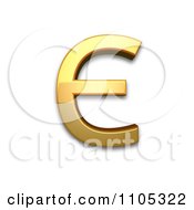 Poster, Art Print Of 3d Gold Cyrillic Capital Letter Ukrainian Ie