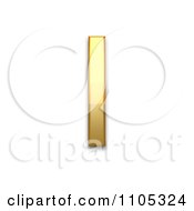 3d Gold Cyrillic Capital Letter Byelorussian Ukrainian I Clipart Royalty Free CGI Illustration