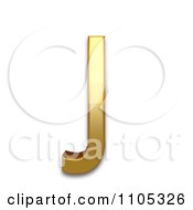3d Gold Cyrillic Capital Letter Je Clipart Royalty Free CGI Illustration