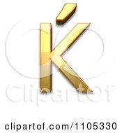 3d Gold Cyrillic Capital Letter Kje Clipart Royalty Free CGI Illustration