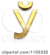 Poster, Art Print Of 3d Gold Cyrillic Capital Letter Short U