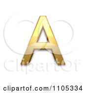 3d Gold Cyrillic Capital Letter A Clipart Royalty Free CGI Illustration